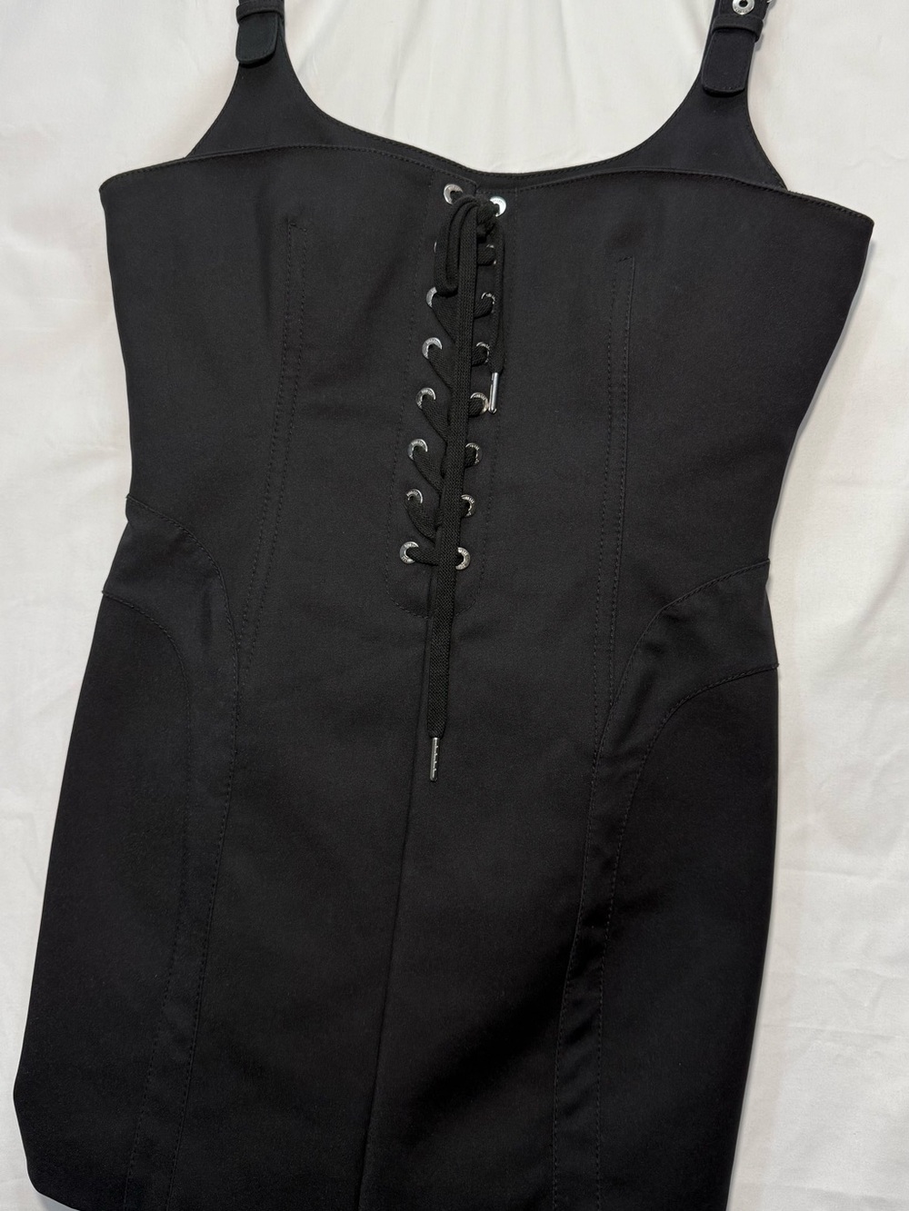 Dion Lee Laced Utility Corset Mini Dress - Black - Size US 8 / AUS 12